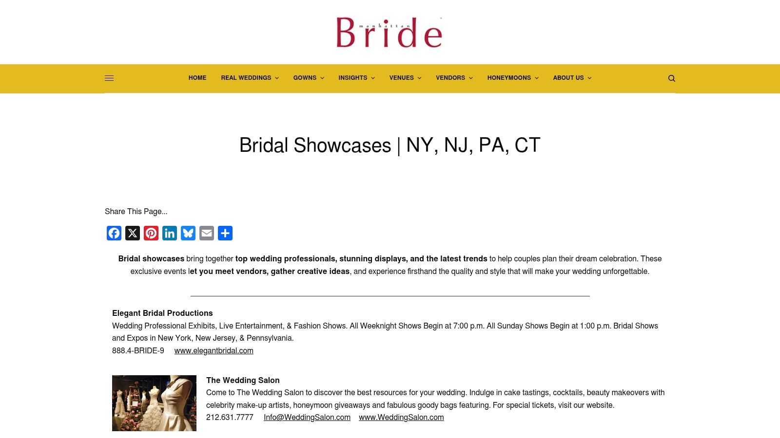 Manhattan Bride Bridal Showcases
