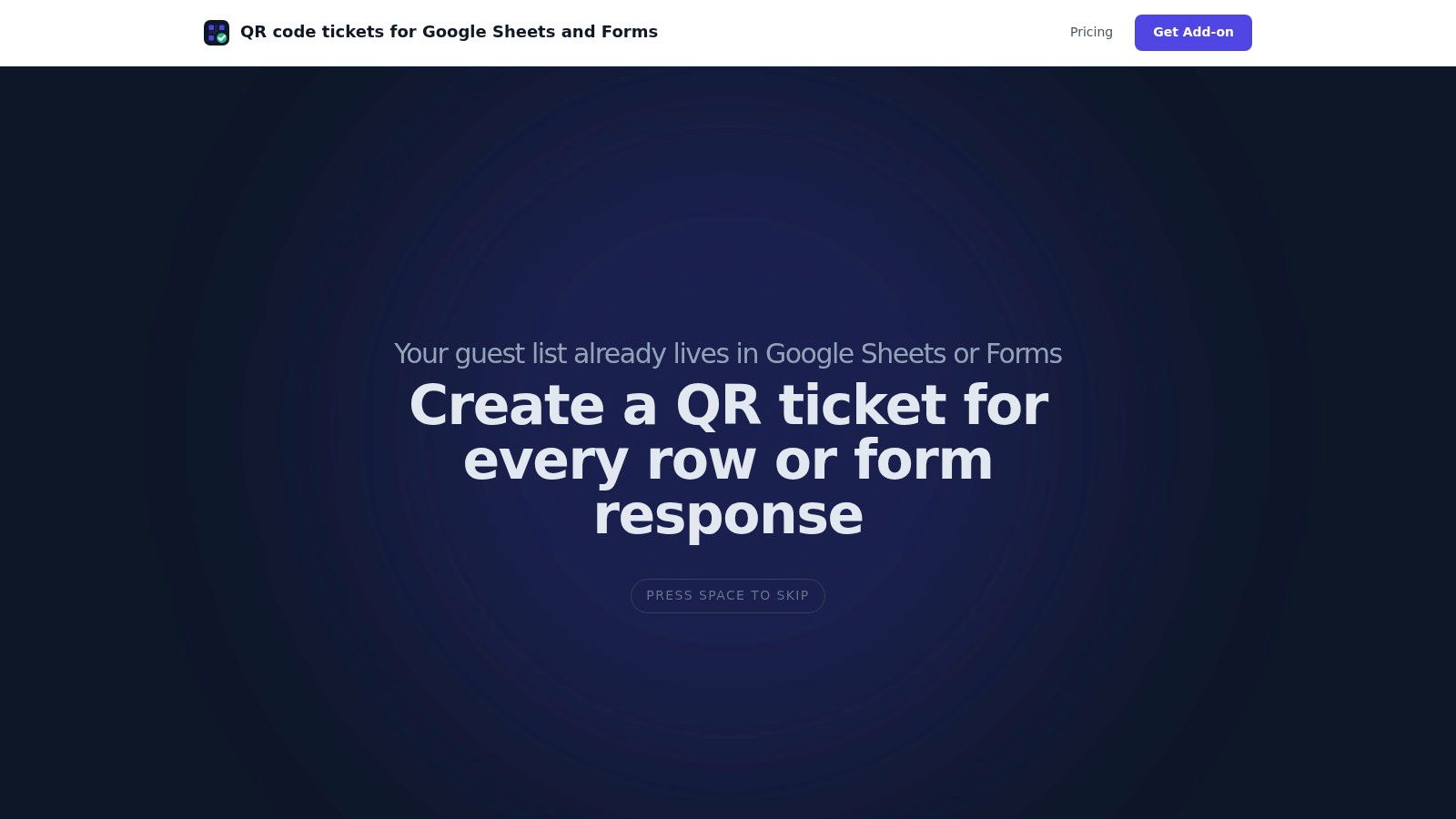 Screenshot from https://qr-code-ticket.com