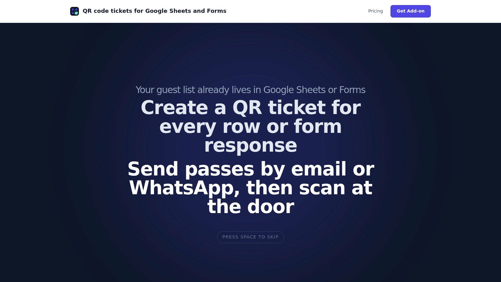 Screenshot from https://qr-code-ticket.com