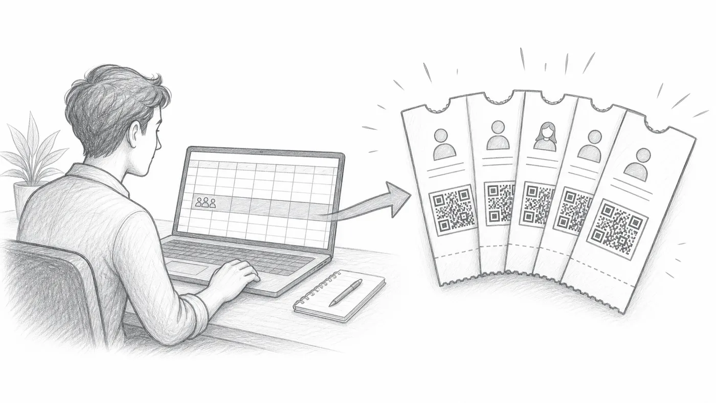 Multiple tickets per row or response illustration