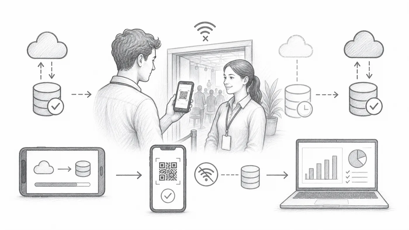 Offline check-in illustration