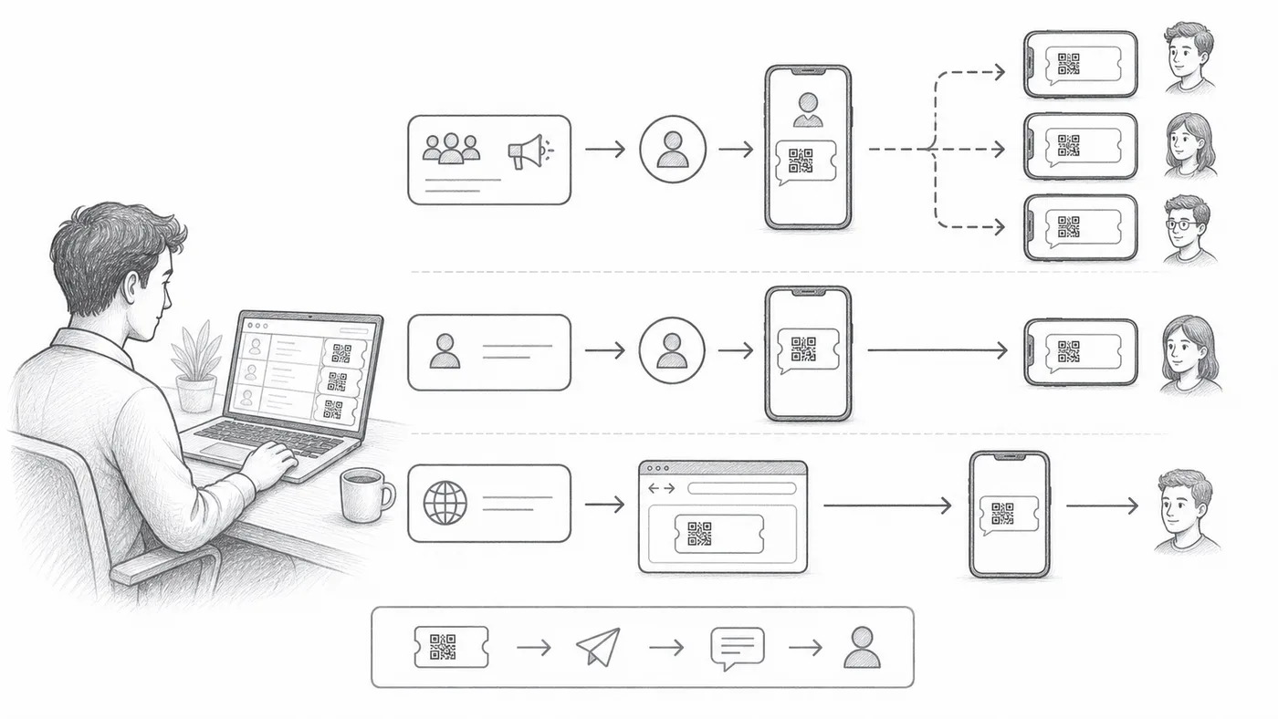 WhatsApp sending modes illustration